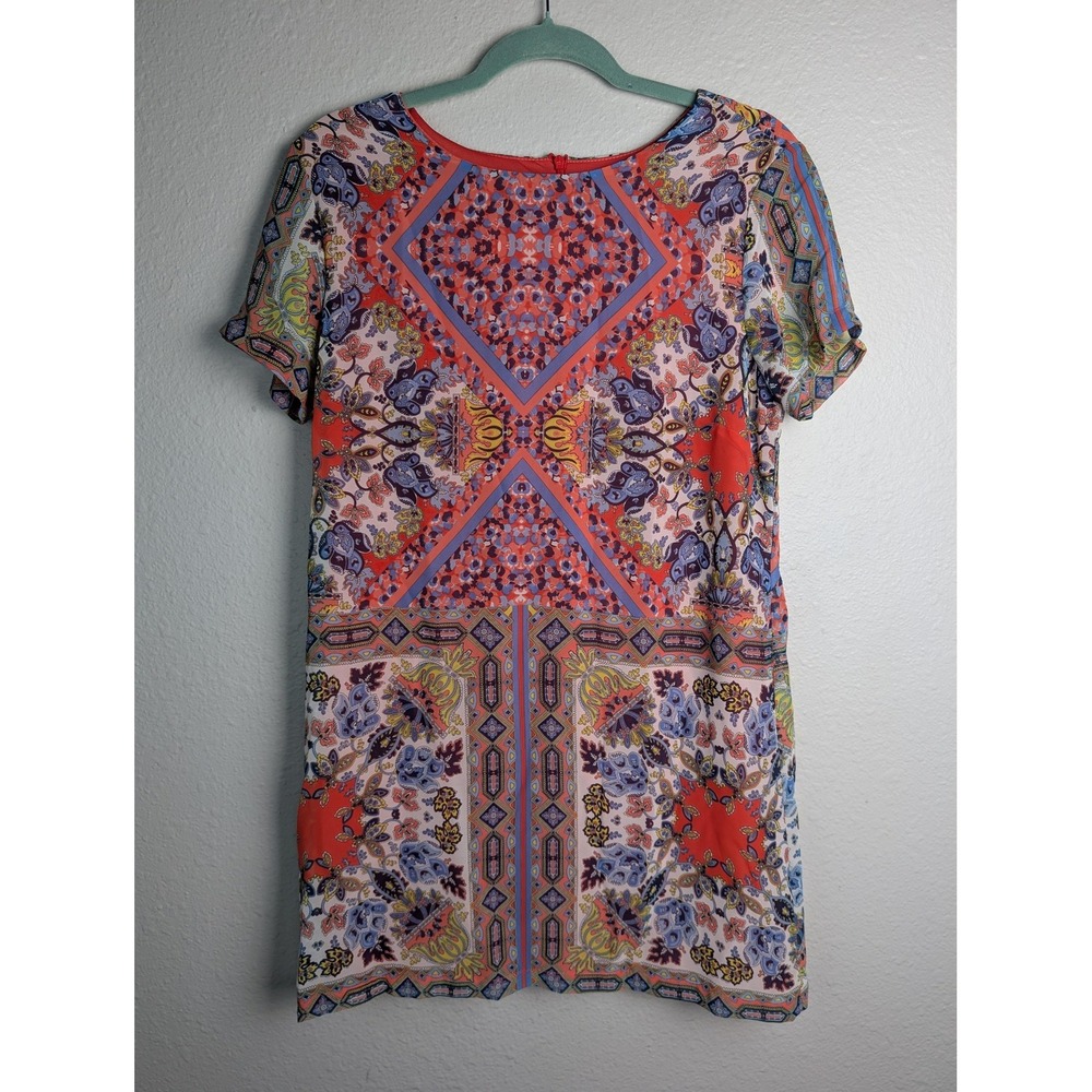 Lulus Dress Womens Small Multicolor Floral‎ Short Sleeve Shift Mini Boho Print
